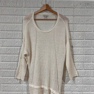 Calvin Klein Jeans Ivory Open Knit Lightweight Sweater | Size L